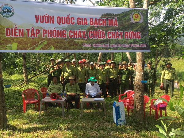 Vườn quốc gia Bạch Mã tổ chức diễn tập phòng cháy, chữa cháy rừng năm 2022