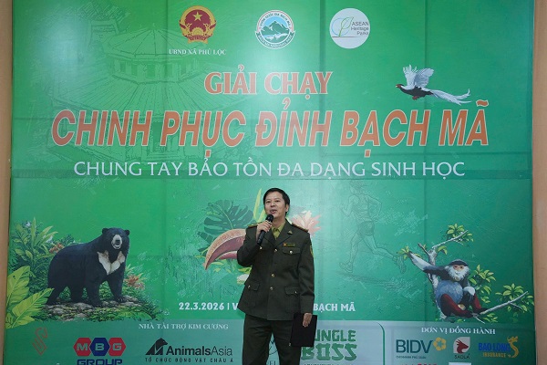 Thư cám ơn của Giám đốc VQG Bạch Mã - Trưởng ban tổ chức giải chạy 