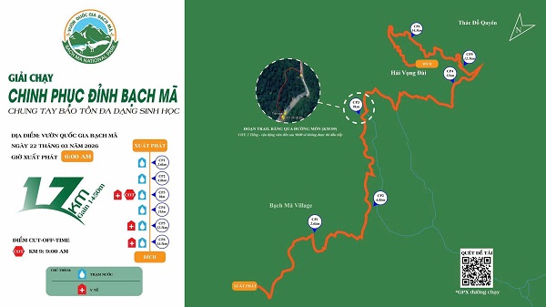 Vườn quốc gia Bạch Mã thông báo tổ chức giải chạy bộ 