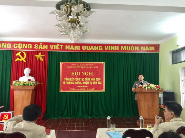 Đảng ủy Vườn quốc gia Bạch Mã tổ chức Hội nghị Tổng kết công tác xây dựng Đảng năm 2020 và triển khai nhiệm vụ năm 2021